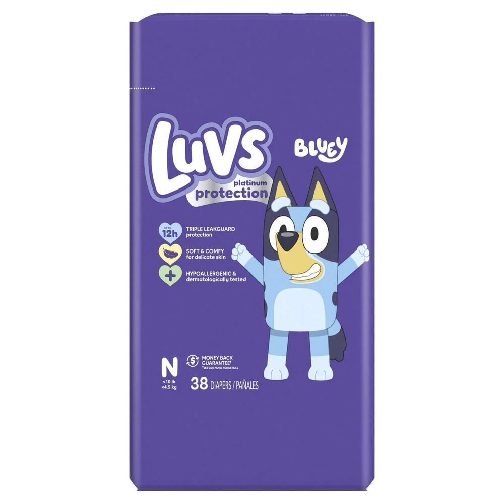 2 pk Luvs Platinum Protection Baby Diapers Newborn  10 lb. 38 Ct. (76 total)